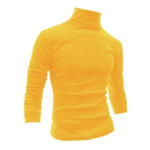 Yellow Turtleneck Top Slim Fit Long Sleeve Pullover Turtle Neck Shirt